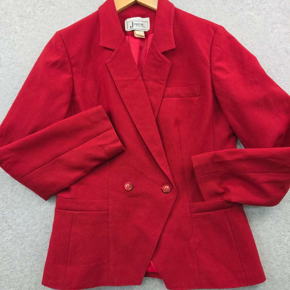 80s Legacy VINTAGE JOYCE Sportswear Blazer Women Sz 9-10 Red Capsule Wardrobe